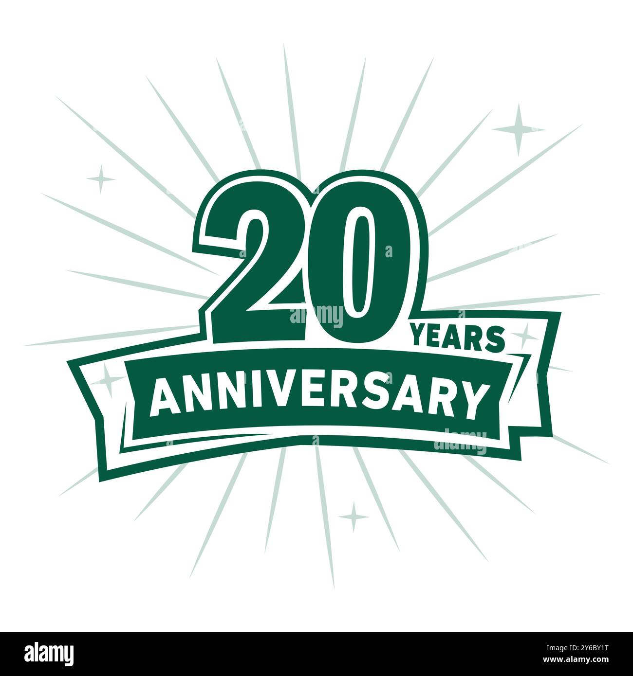 logo de célébration d'anniversaire de 20 ans. 20e modèle de conception. Vecteur et illustration. Illustration de Vecteur
