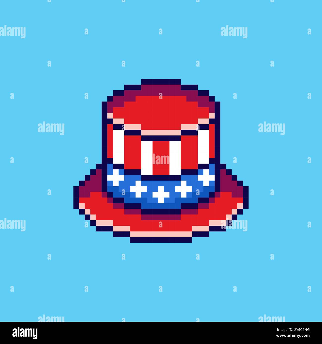 Pixel art American Independence Day Hat conception d'actifs de jeu Illustration de Vecteur
