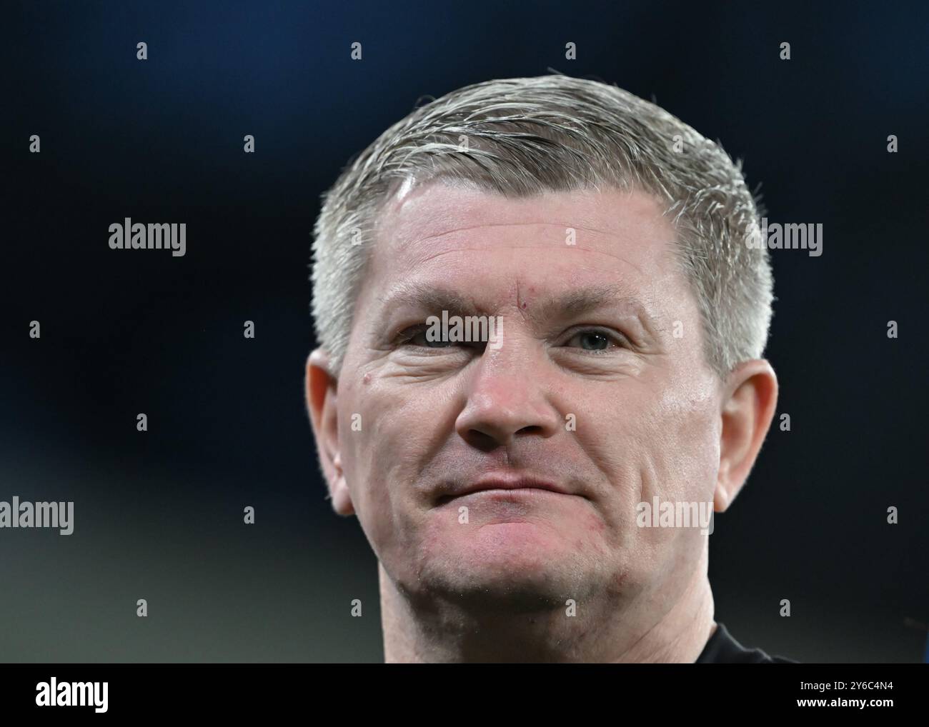 Manchester, Royaume-Uni. 24 septembre 2024. L'ancien boxeur professionnel Ricky Hatton a lancé le match de la Carabao Cup Manchester City vs Watford à l'Etihad Stadium, Manchester, Royaume-Uni, le 24 septembre 2024 (photo de Cody Froggatt/News images) à Manchester, Royaume-Uni, le 24/09/2024. (Photo de Cody Froggatt/News images/Sipa USA) crédit : Sipa USA/Alamy Live News Banque D'Images