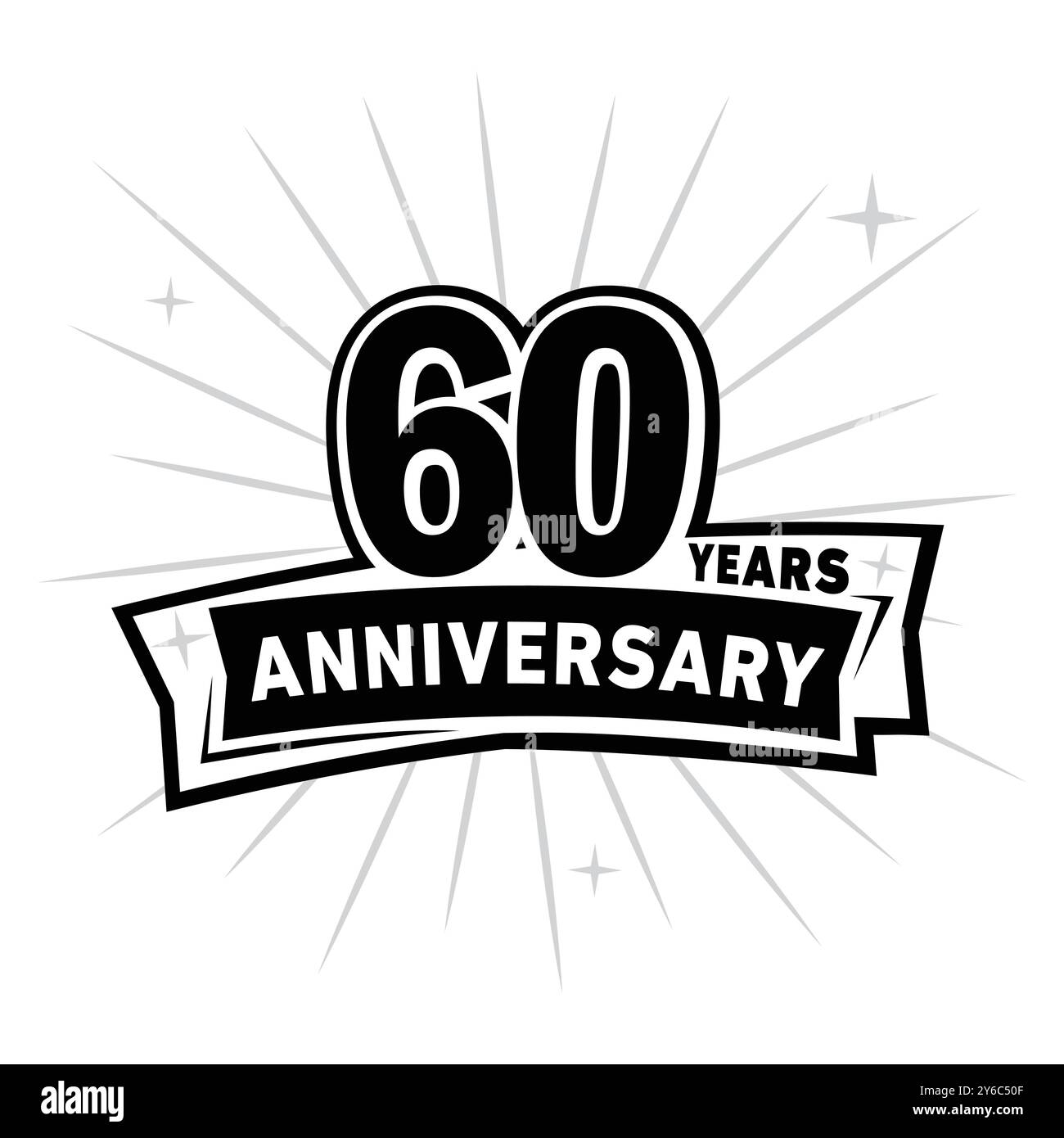 logo de célébration d'anniversaire de 60 ans. 60e modèle de conception. Vecteur et illustration. Illustration de Vecteur