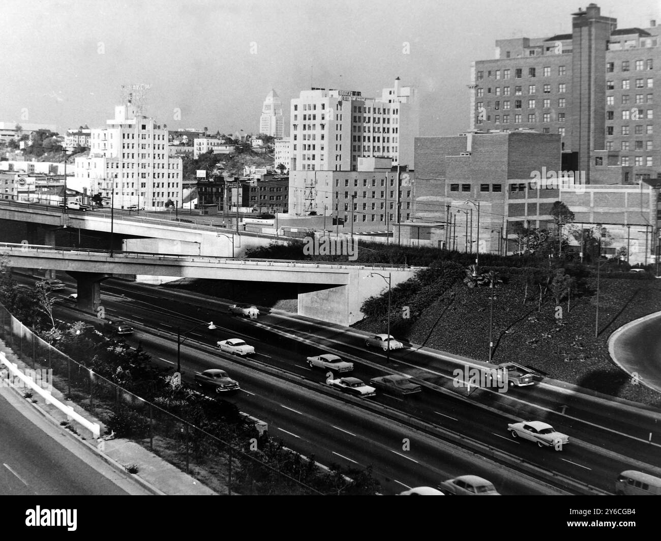 GOLDEN STATE FREEWAY À LOS ANGELES ; 13 DÉCEMBRE 1963 Banque D'Images