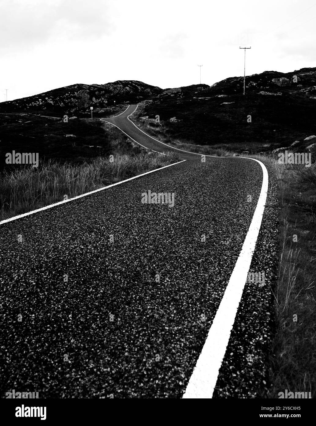 Passing place, île de Harris, Hébrides extérieures, Écosse, Royaume-Uni, Europe Banque D'Images