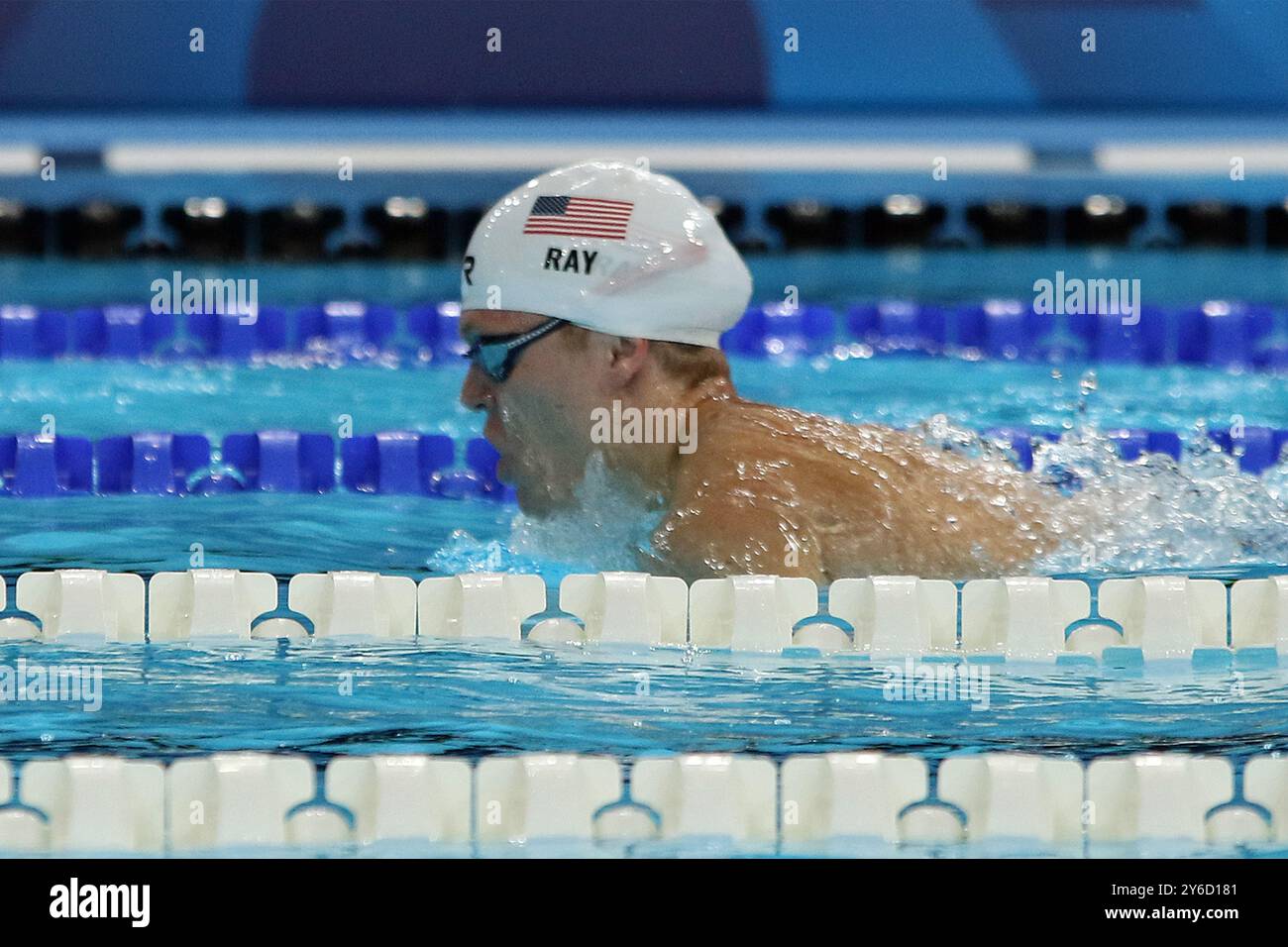 Morgan RAY (SM6) des États-Unis dans les manches individuelles de para natation 200m Medley - SM6 à la Défense Arena, Paris, France aux Jeux paralympiques de 2024. Banque D'Images