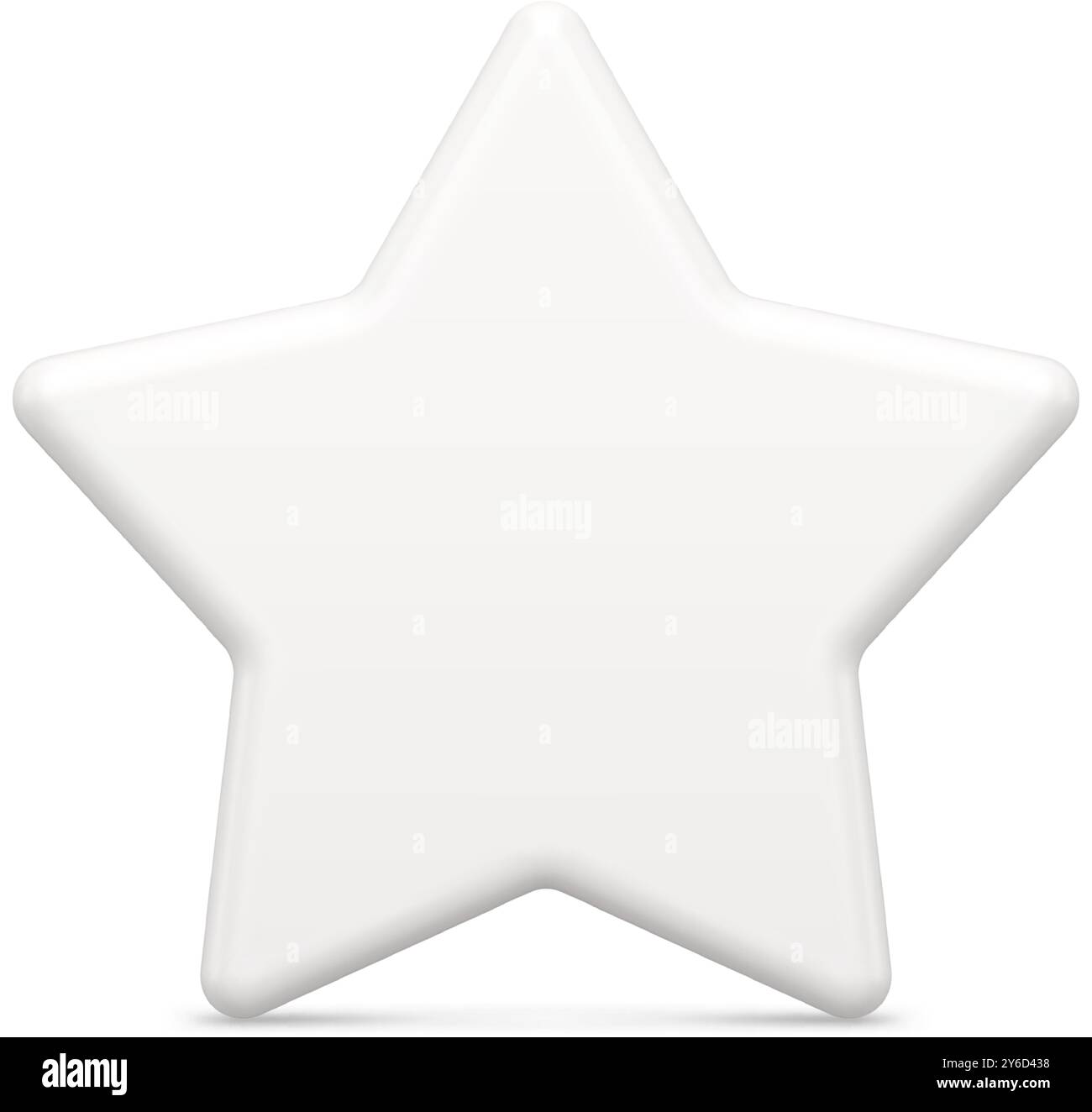 Tendresse blanc brillant cinq pointes étoile décorative conception leadership réalisation insignia illustration vectorielle réaliste. Congélation économique minimaliste Illustration de Vecteur