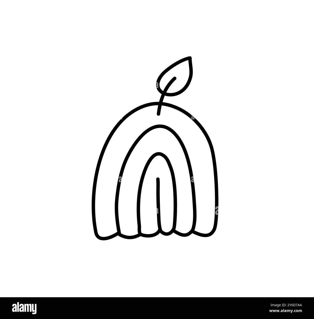 bougie de ligne dessinée à la main esthétique. Illustration plate de contour vectoriel coloré isolée sur fond. elément décoratif pour carte de voeux, bande Illustration de Vecteur