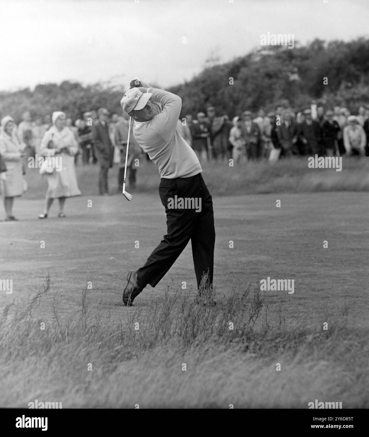 JOUEUR DE GOLF JACK NICKLAUS DU TUSCAN CLUB EN ACTION À LYTHAM ST. ANNES / ; 11 JUILLET 1963 Banque D'Images