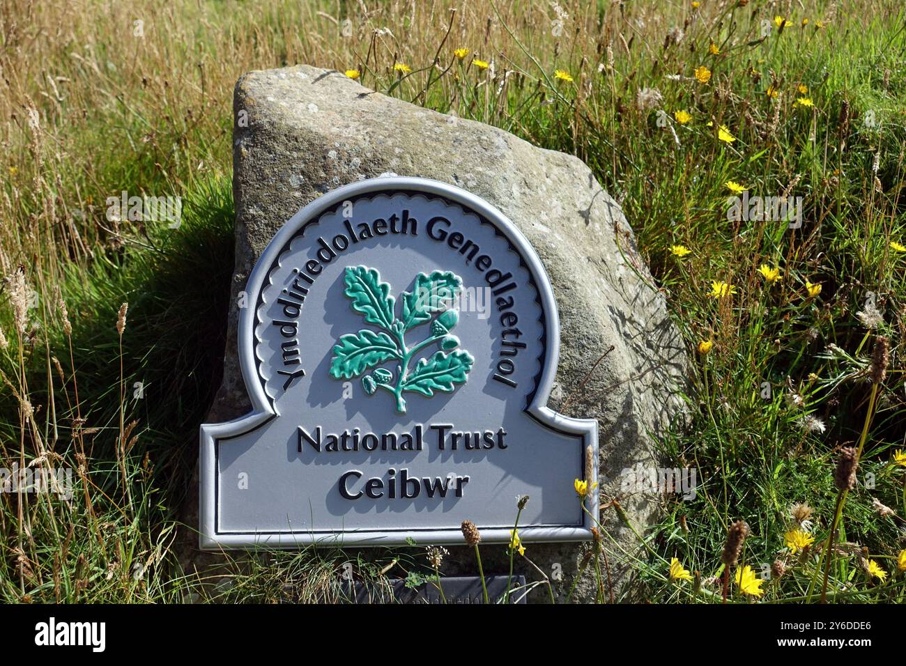 National Trust signe Wales UK Banque D'Images