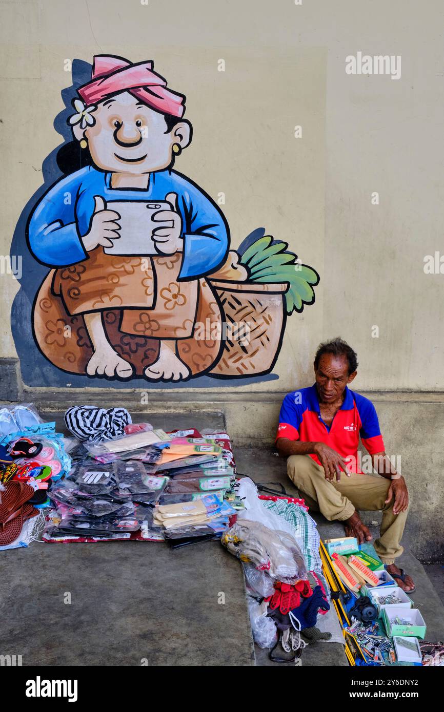 L'INDONÉSIE, Bali, Denpasar, marché Pasar Badung Banque D'Images