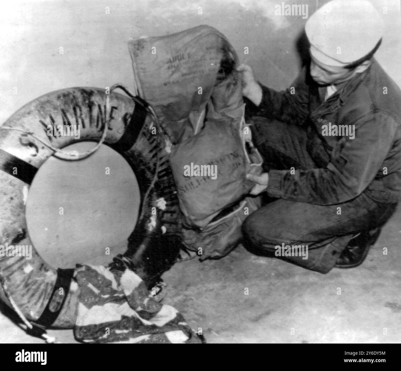 NAVIRE SS MARINE SULPHUR QUEEN MANQUANT DES OBJETS GILETS DE SAUVETAGE ; 22 FÉVRIER 1963 Banque D'Images