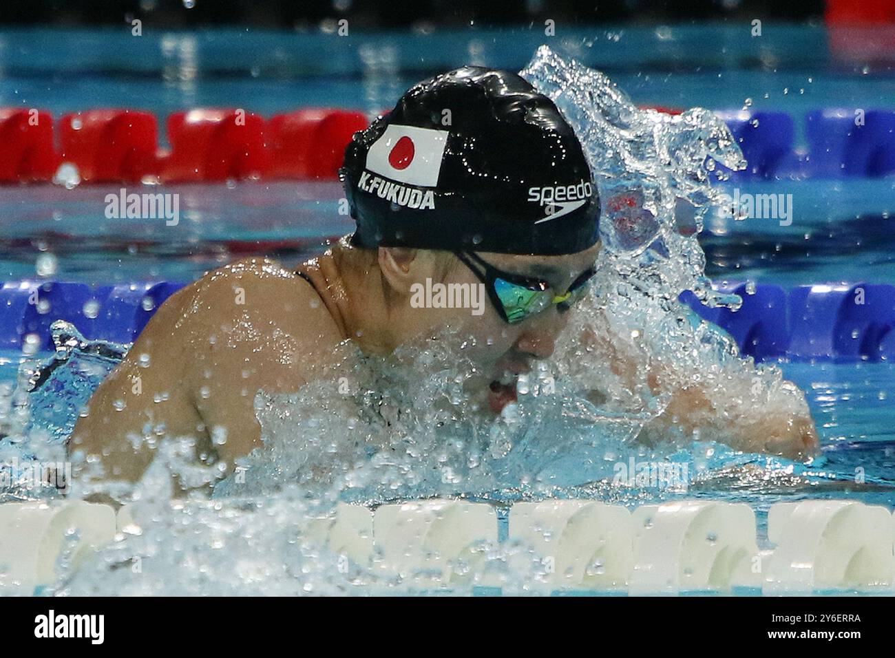 Kanon FUKUDA (SB8) du Japon dans le para Swimming Women's Breaststroke 100m - manches SB8 à la Défense Arena, Paris, France aux Jeux paralympiques de 2024. Banque D'Images