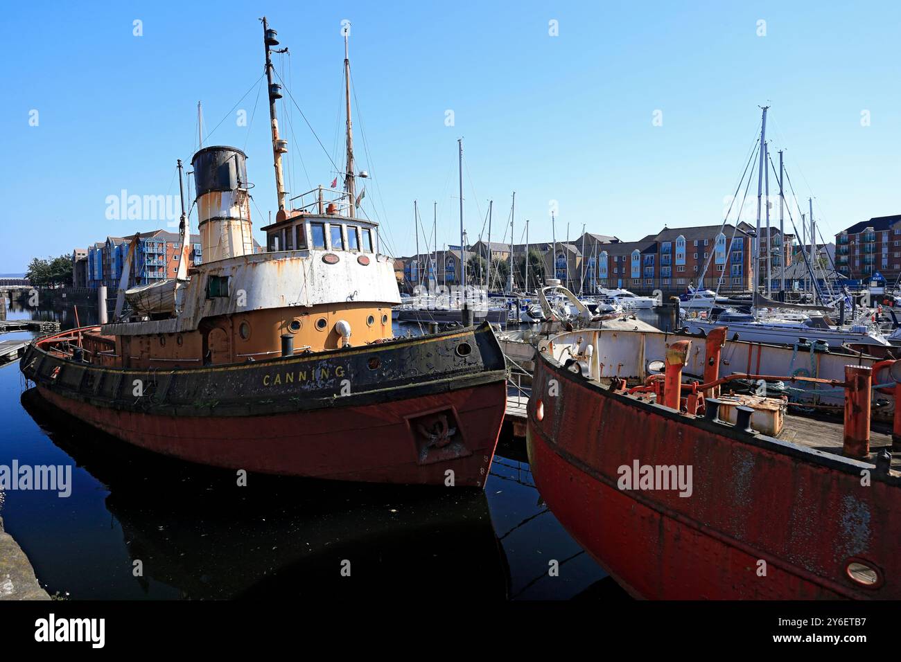 Remorqueur, musée national du front de mer, quartier maritime de Swansea, pays de Galles du Sud, Royaume-Uni. Banque D'Images