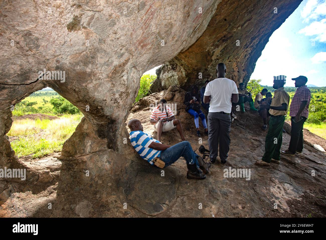 Les gens qui spélévent dans la réserve de Pian UPE Gamer à Karamoja Ouganda Banque D'Images