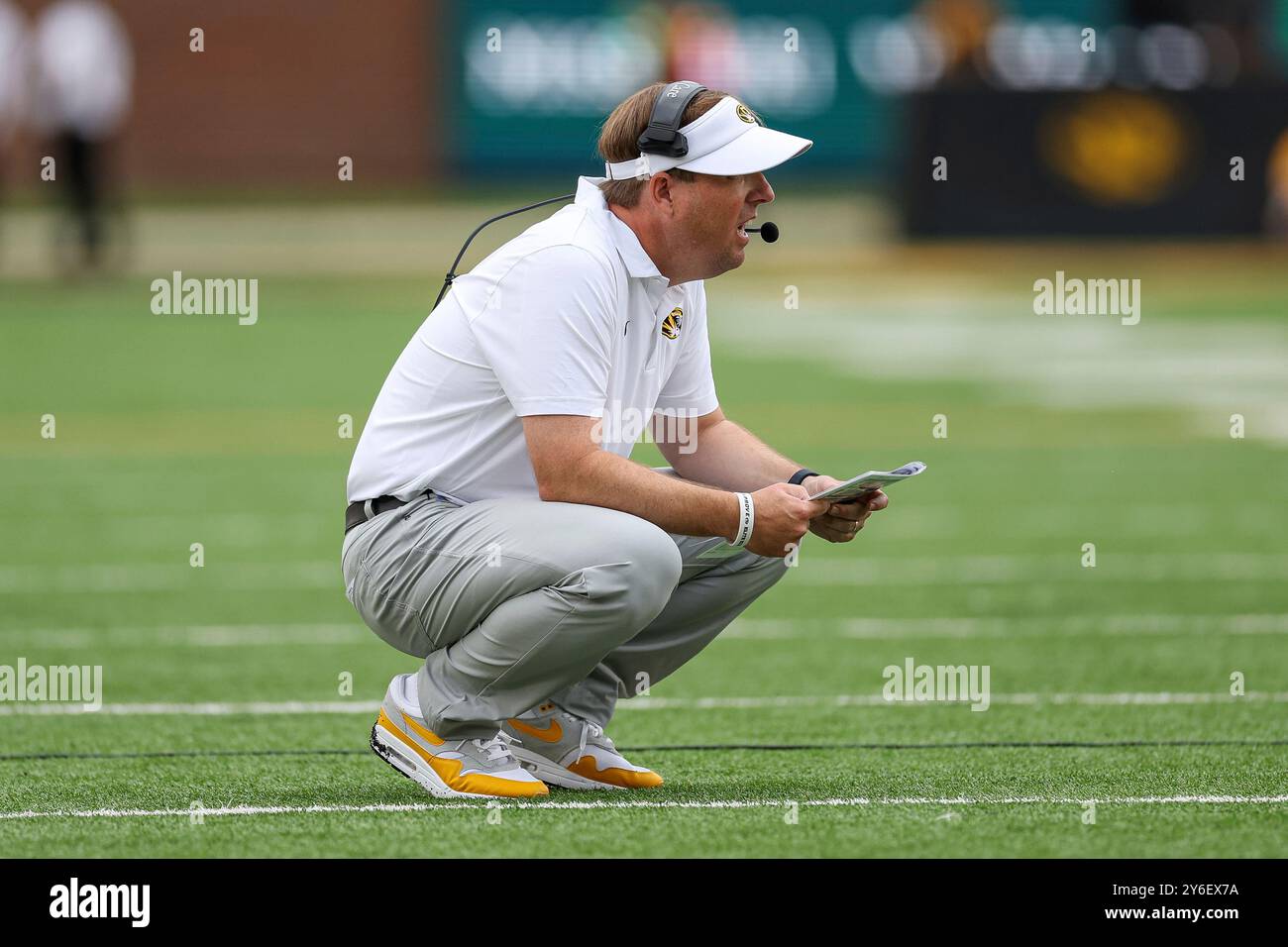 September 21 2024: Missouri Tigers head coach Eliah Drinkwitz during a game against the Vanderbilt Commodores at Memorial Stadium in Columbia, MO. David Smith/CSM (Credit Image: © David Smith/Cal Sport Media) (Cal Sport Media via AP Images) Banque D'Images