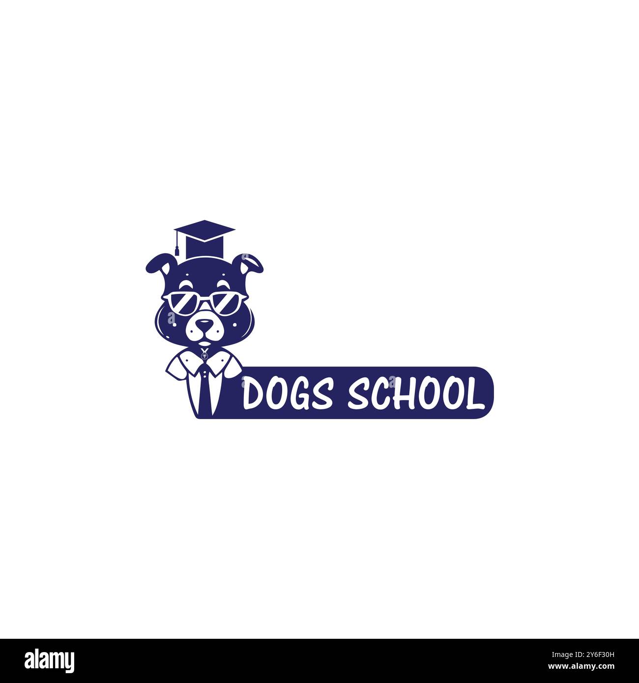 Conception du logo Dogs School Illustration de Vecteur