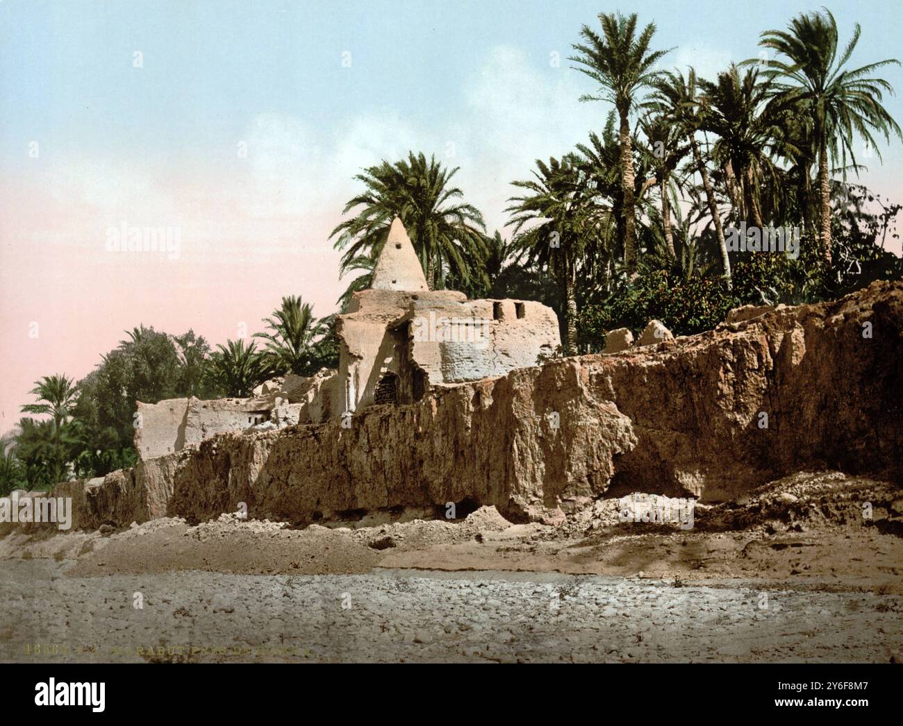 Marabut, Grab eines Heiligen in der Nähe von Biskra, Algerien, CA 1890, Historisch, digital restaurierte Reproduktion von einer Vorlage aus dem 19. Jahrhundert, date du dossier non précisée Banque D'Images