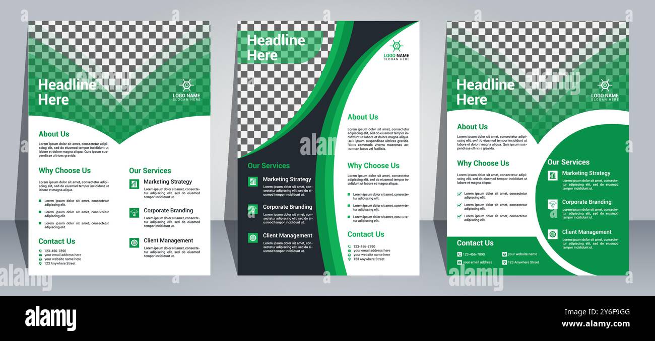 Modèle de conception de flyer professionnel Illustration de Vecteur