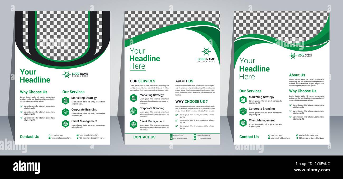 Modèle de conception de flyer professionnel Illustration de Vecteur