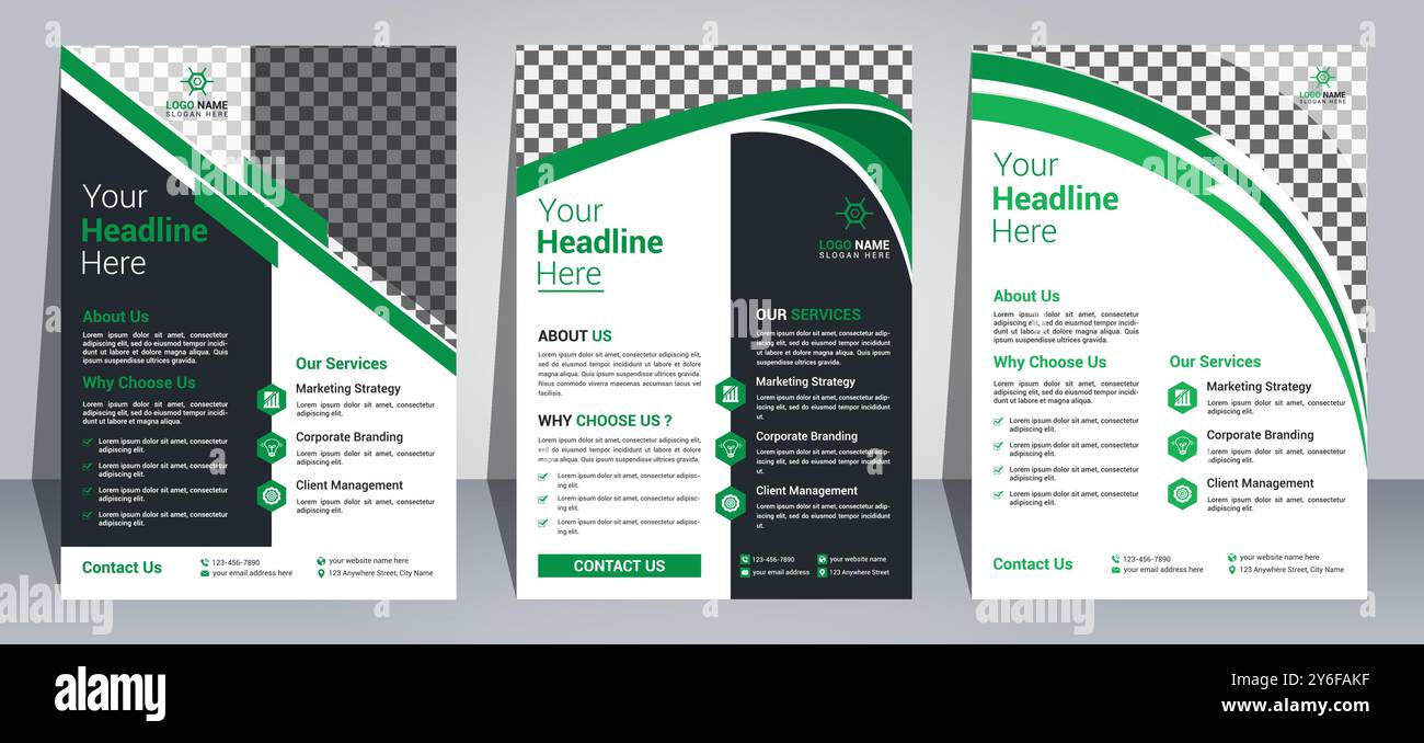 Modèle de conception de flyer professionnel Illustration de Vecteur