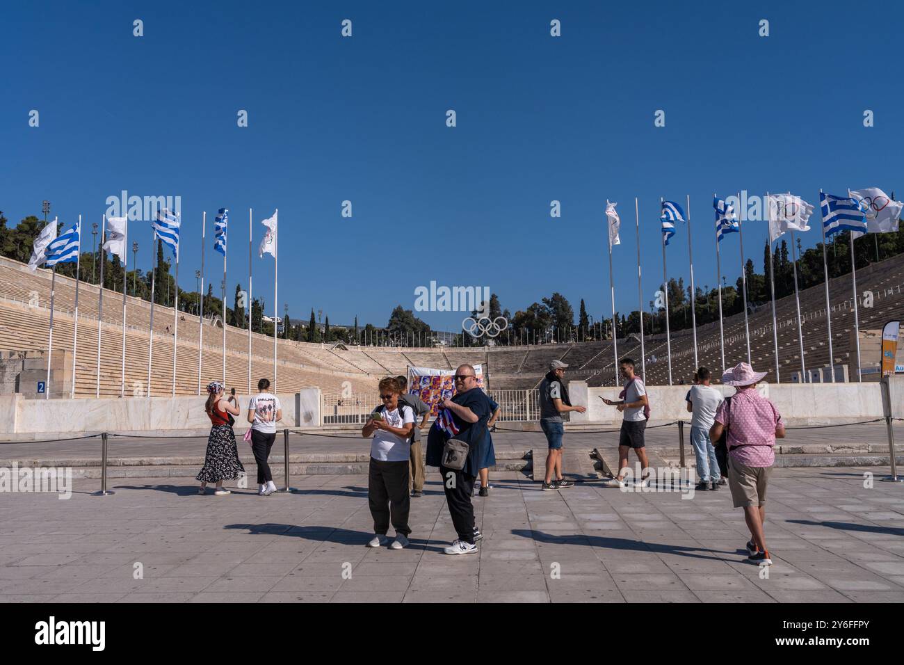 Le stade panathénaïque. Athènes. Grèce. En 1896 a accueilli les premiers Jeux olympiques modernes. Banque D'Images