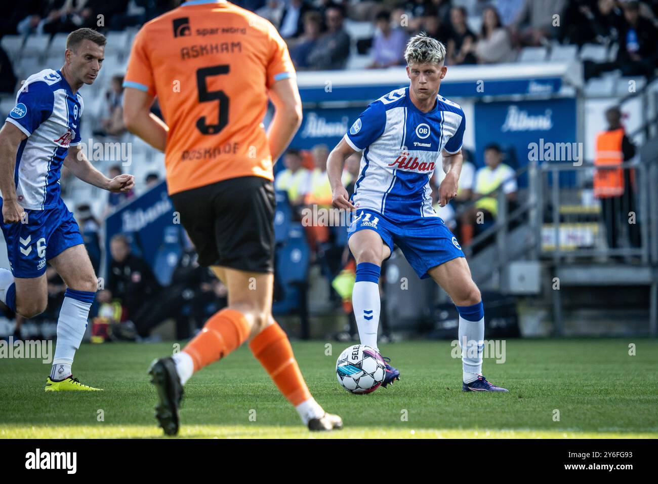 Odense, Danemark. 22 septembre 2024. Markus Jensen (11 ans) d'Odense BK vu lors du match NordicBet Liga entre Odense BK et FC Roskilde au Parc naturel Energy Park à Odense. Banque D'Images