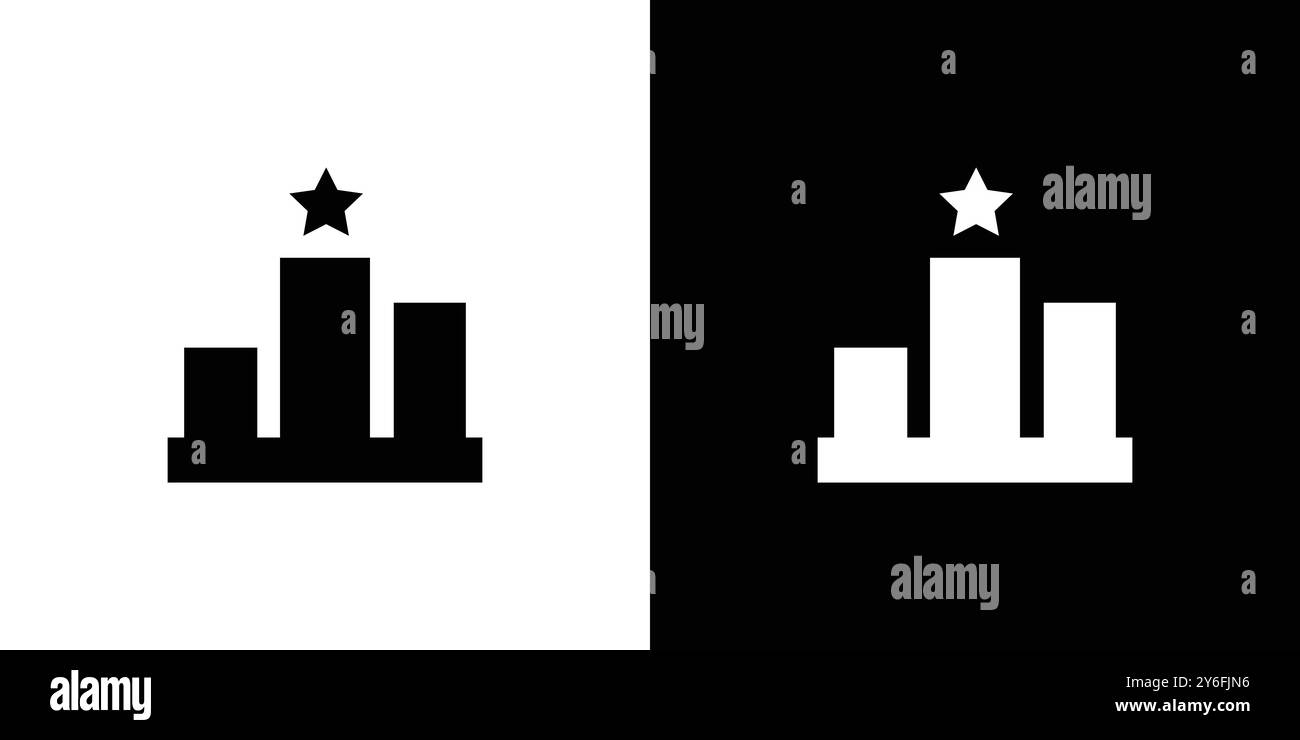 icône de podium champion définie dans un style de contour de ligne mince et signe vectoriel linéaire Illustration de Vecteur