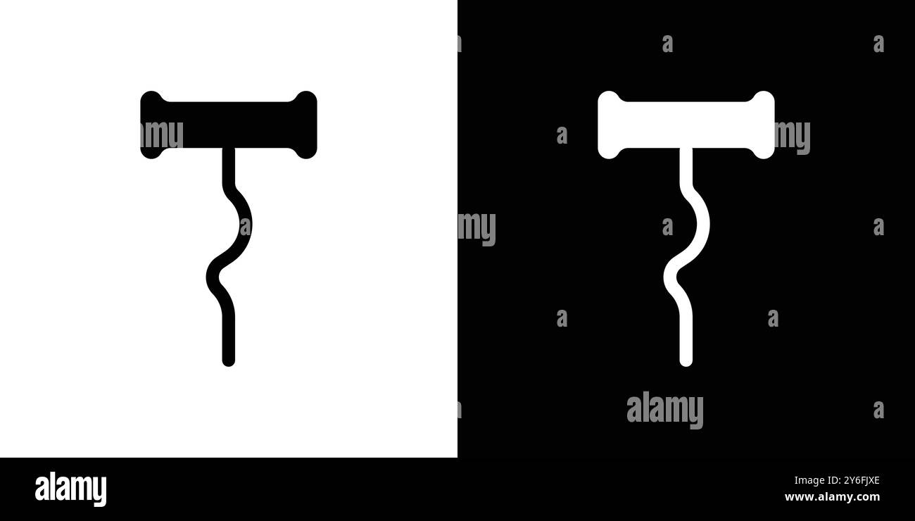 Icône de tire-bouchon définie dans le style de contour de ligne mince et signe vectoriel linéaire Illustration de Vecteur