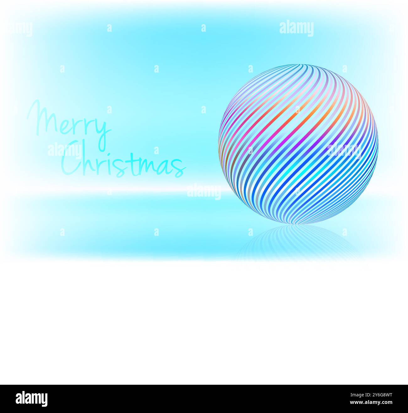 Carte de voeux avec décoration de noël, boule de cristal multicolore transparente. Modèle graphique vectoriel Illustration de Vecteur