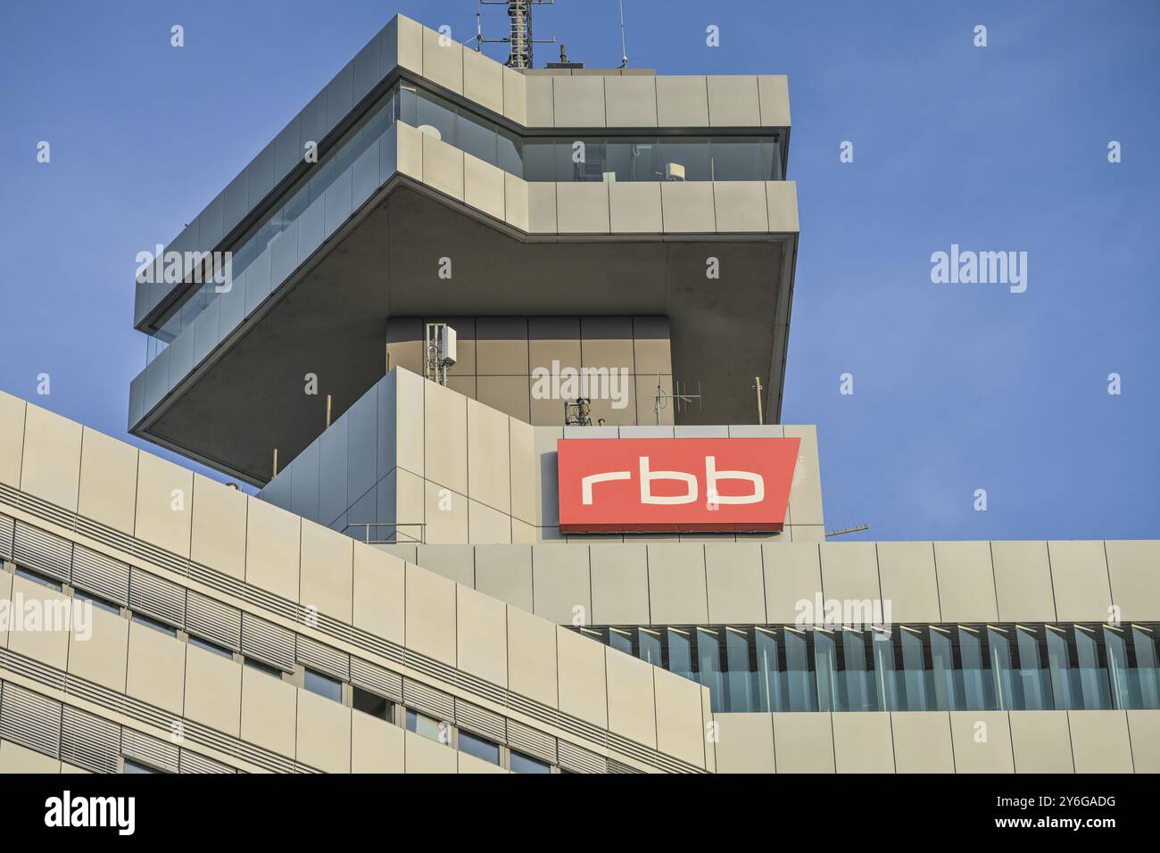 RBB, immeuble de grande hauteur, centre de radiodiffusion, Rundfunk Berlin Brandenburg, Masurenallee, Charlottenburg, Berlin, Allemagne, Europe Banque D'Images