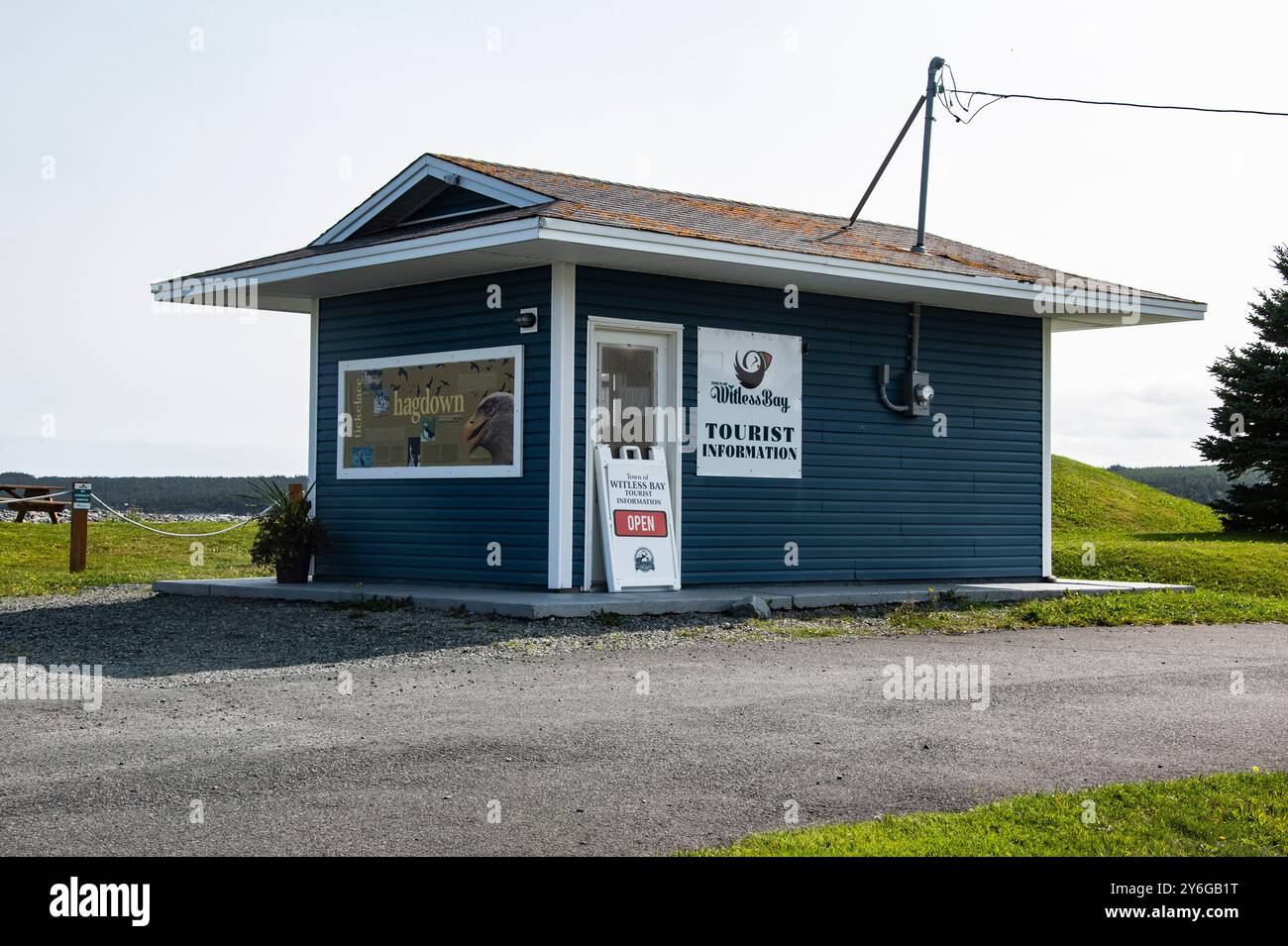 Bâtiment d'information touristique dans la réserve écologique sur Harbour Road à Witless Bay, Terre-Neuve-et-Labrador, Canada Banque D'Images