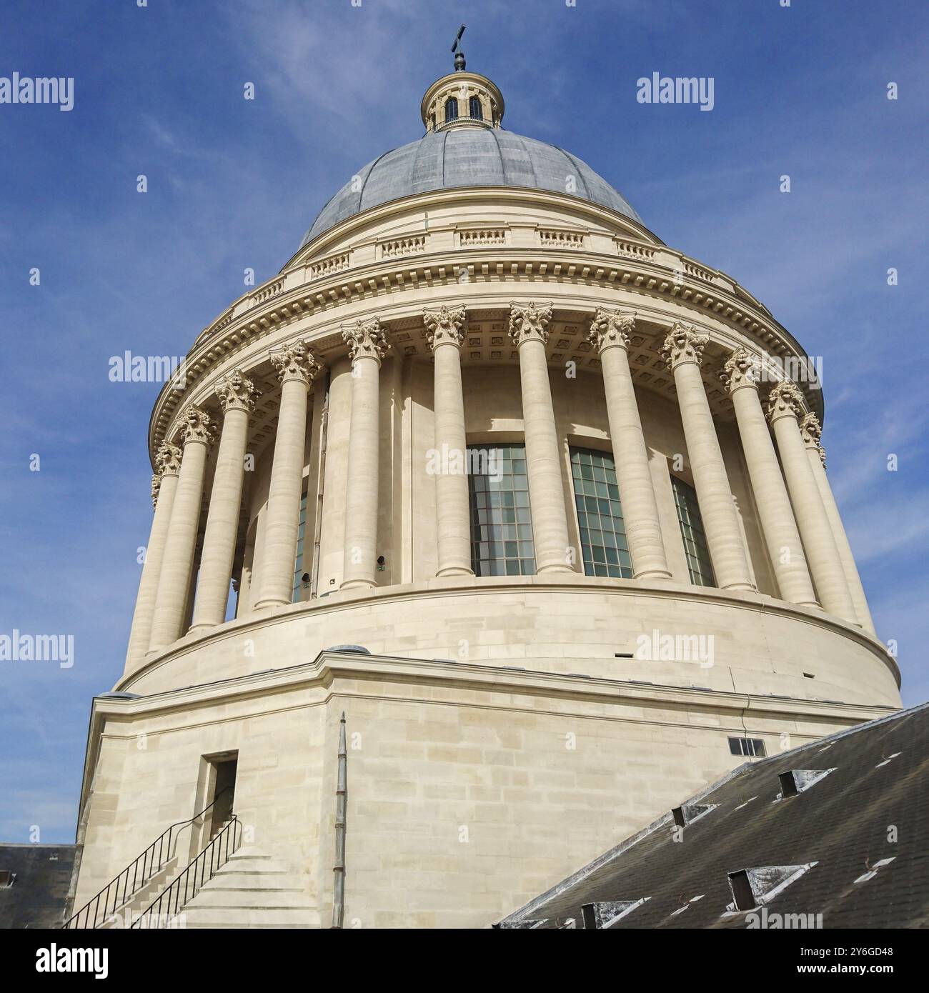Gros plan du dôme du Panthéon à Paris.Format d'image carrée 1:1 Banque D'Images