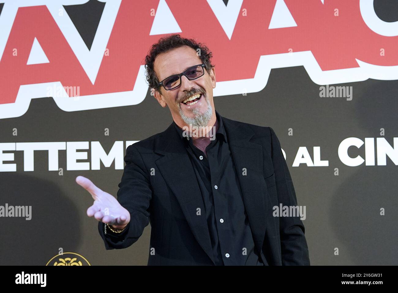 Milan, Italie. 25 septembre 2024. Germano Lanzoni assiste à un tapis rouge 'Ricomincio da Taaac', Milan 2024 septembre 25, Italie (photo de Gian Mattia DÕAlberto) crédit : LaPresse/Alamy Live News Banque D'Images