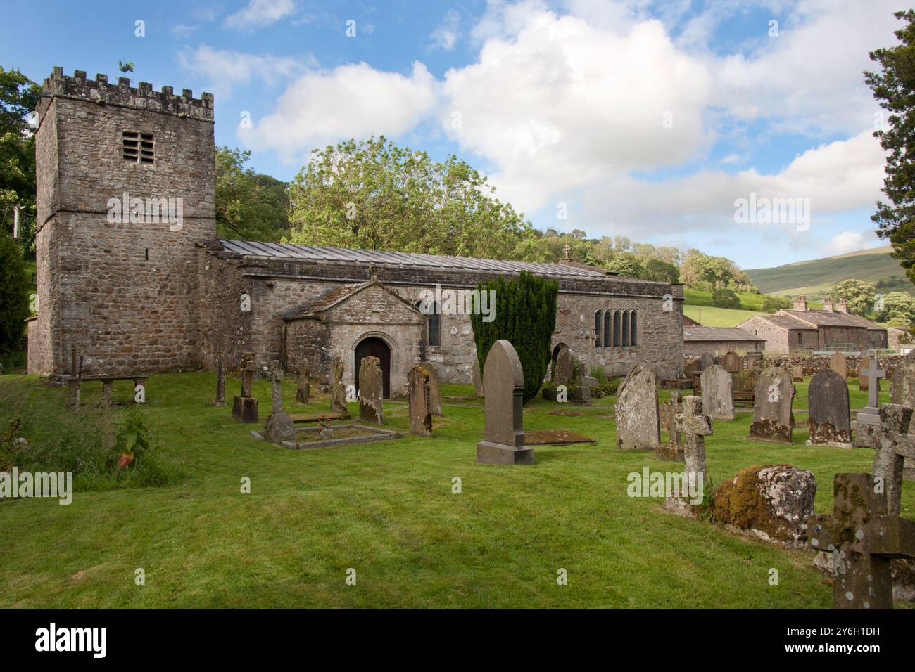 Église St Michael and All Angels, paroisse de Upper Wharfedale & Littondale, Hubberholme, Yorkshire Dales, Angleterre Banque D'Images