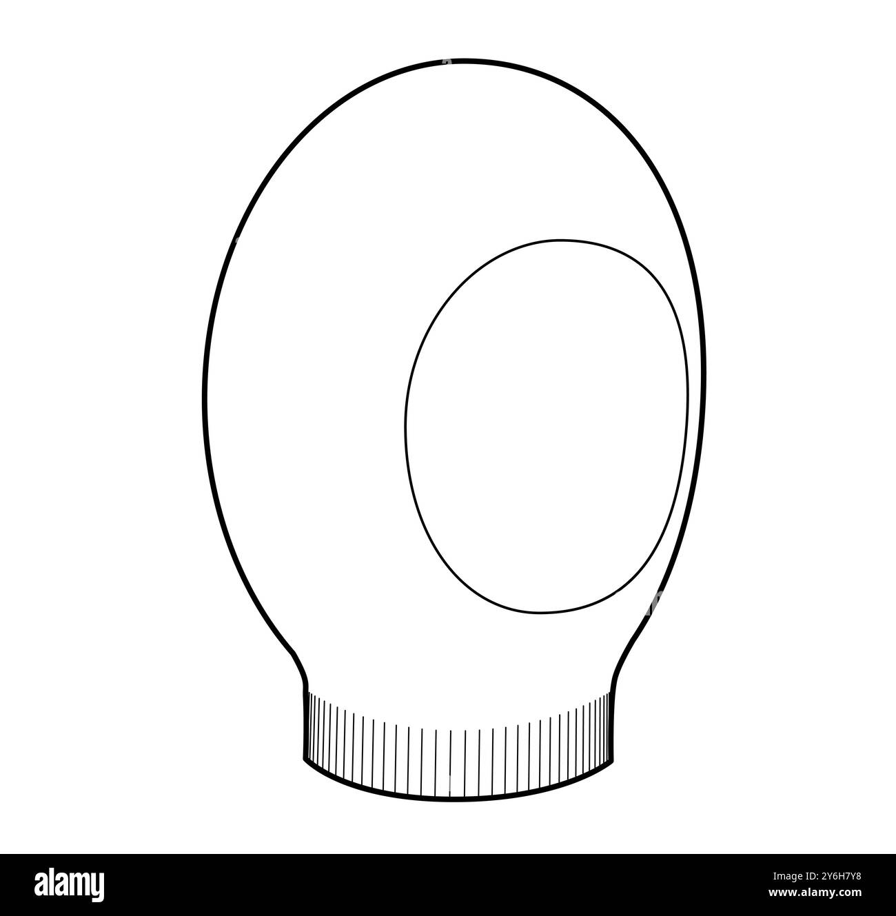 Chapeau tube. Hiver Knitted Head Fashion accessoire casquette illustration technique. Casque vectoriel pour hommes, femmes, style unisexe, modèle plat CAD maquette contour d'esquisse isolé Illustration de Vecteur