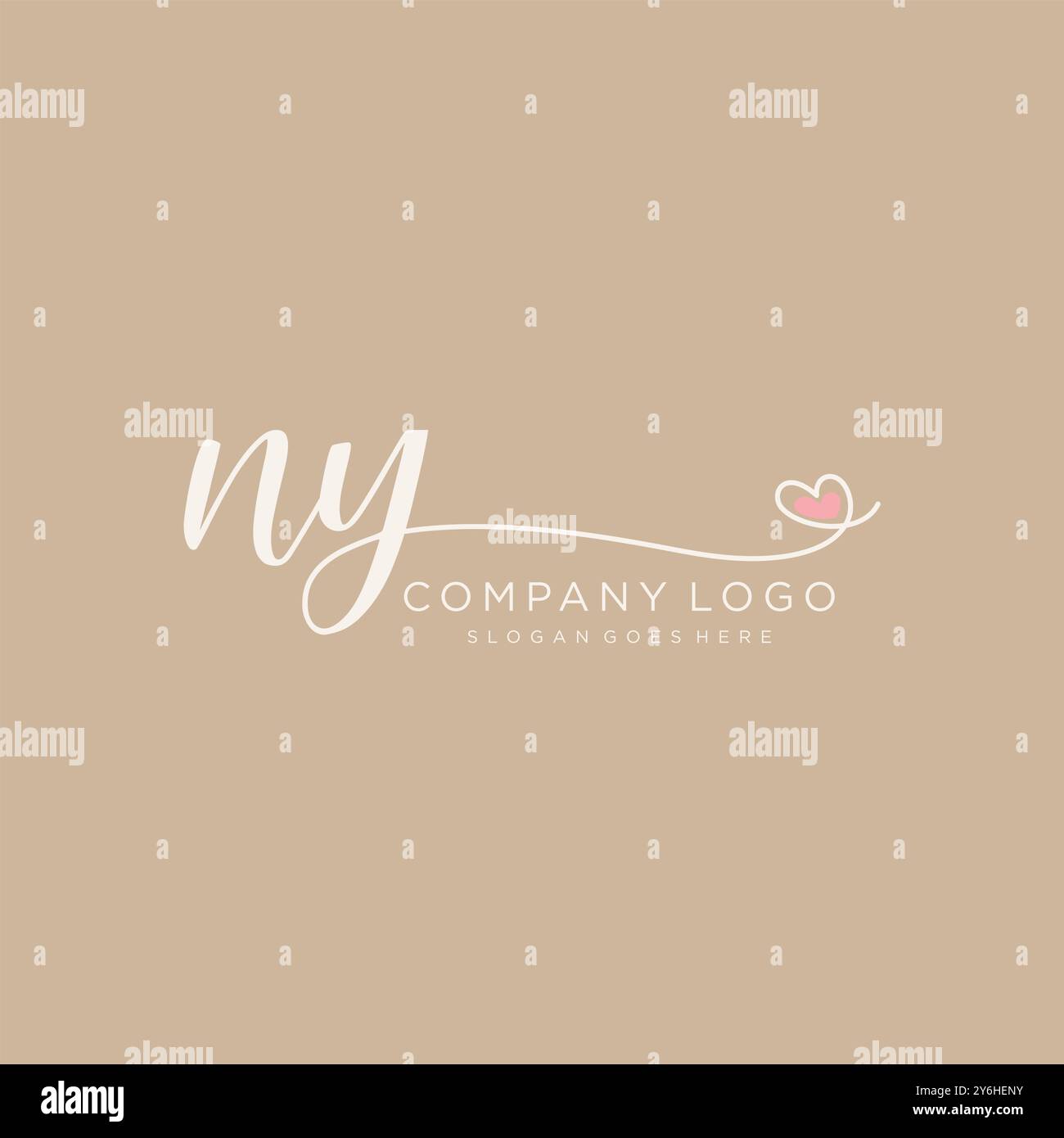Logo NY initial de l'écriture manuscrite Illustration de Vecteur