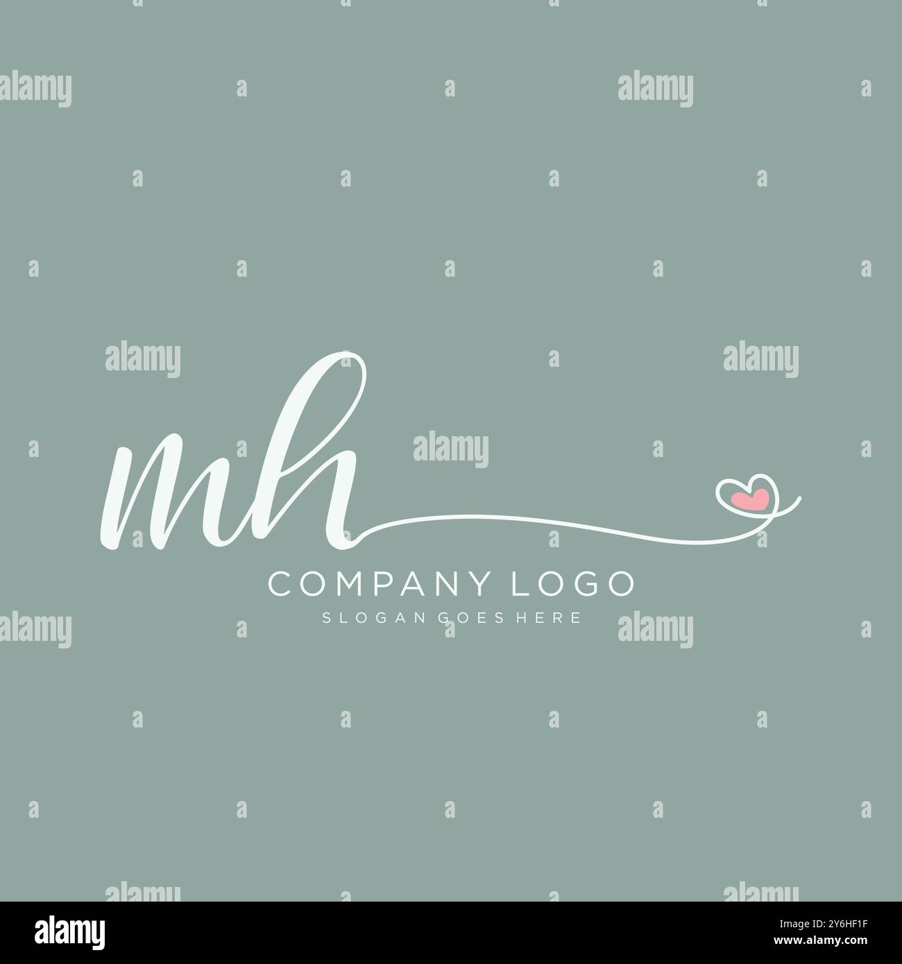 MH conception initiale du logo d'écriture manuscrite Illustration de Vecteur