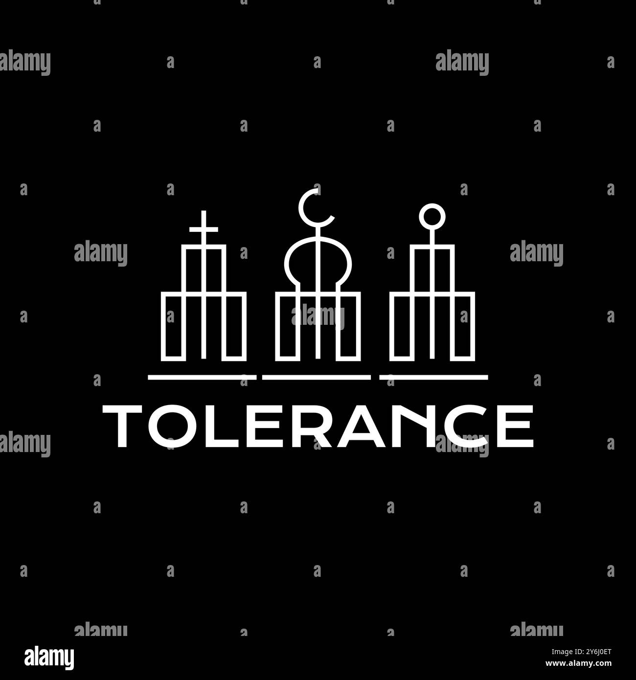 vecteur de conception de logo de ligne d'amour de paix de tolérance religieuse Illustration de Vecteur