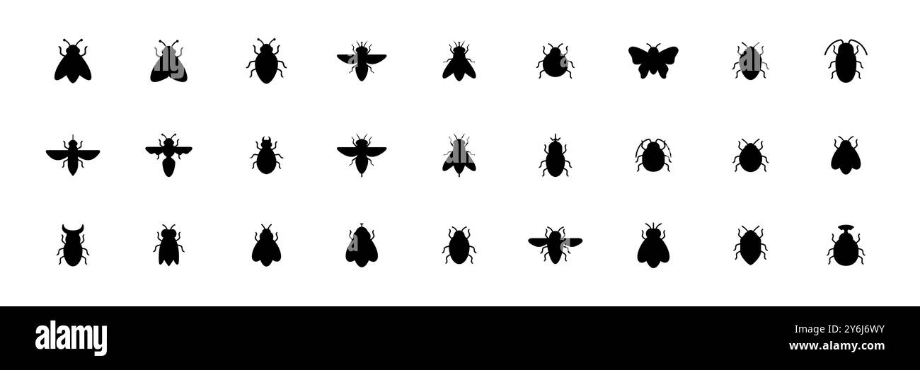 ailes d'insecte volant plat moderne simple icône set collection logo illustration vectorielle de conception Illustration de Vecteur