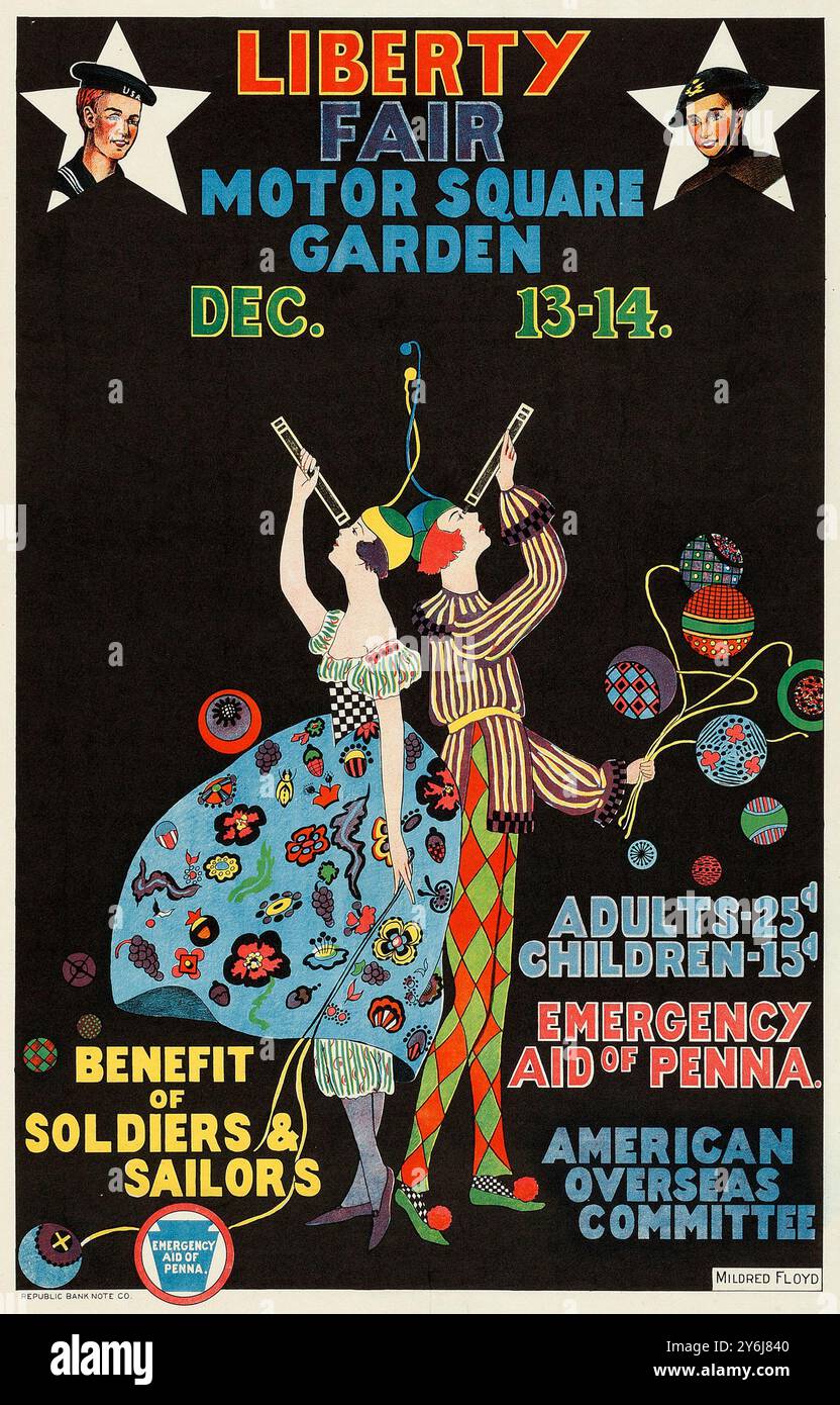 Liberty Fair at Motor Square Garden (Emergency Aid of Pennsylvania, 13-14 décembre 1918) Benefit of Soldiers & Sailors - Mildred Floyd Artwork Banque D'Images