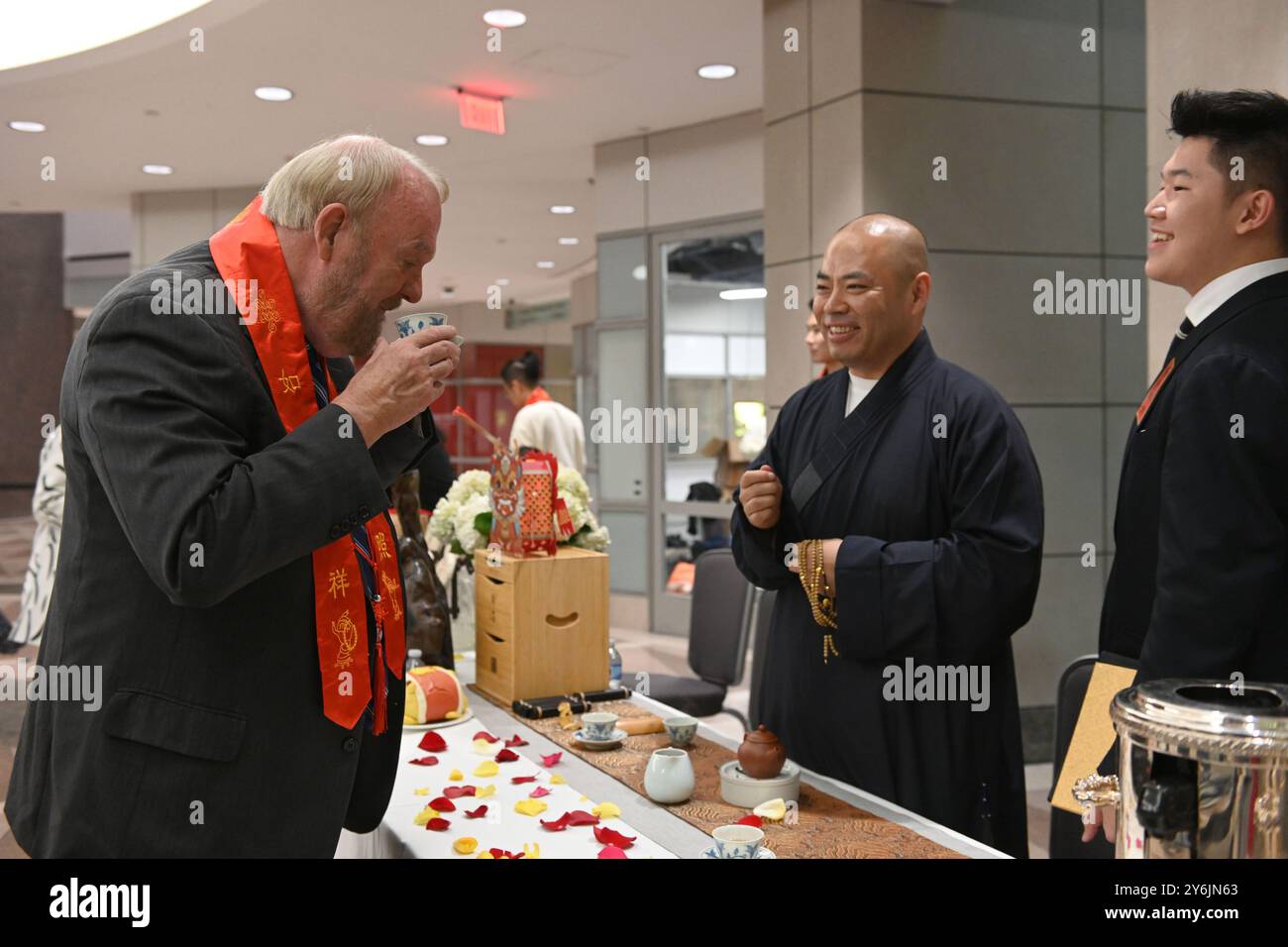 Washington, USA.25 septembre 2024.L'événement de dégustation de plats végétariens chinois 'Zen Heart and Fragrance of America', organisé conjointement par Longhua Temple à Shanghai et l'American Chinese Museum à Washington, D.C. aura lieu le 25 septembre 2024 heure locale. Crédit : Chen Mengtong/China News Service/Alamy Live News Banque D'Images