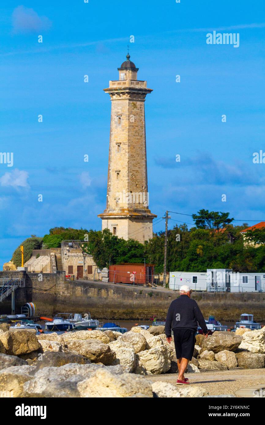 France, Nouvelle-Aquitaine, Charente-maritime, Saint-Georges-de-Didonne. Phare de Vallières Banque D'Images