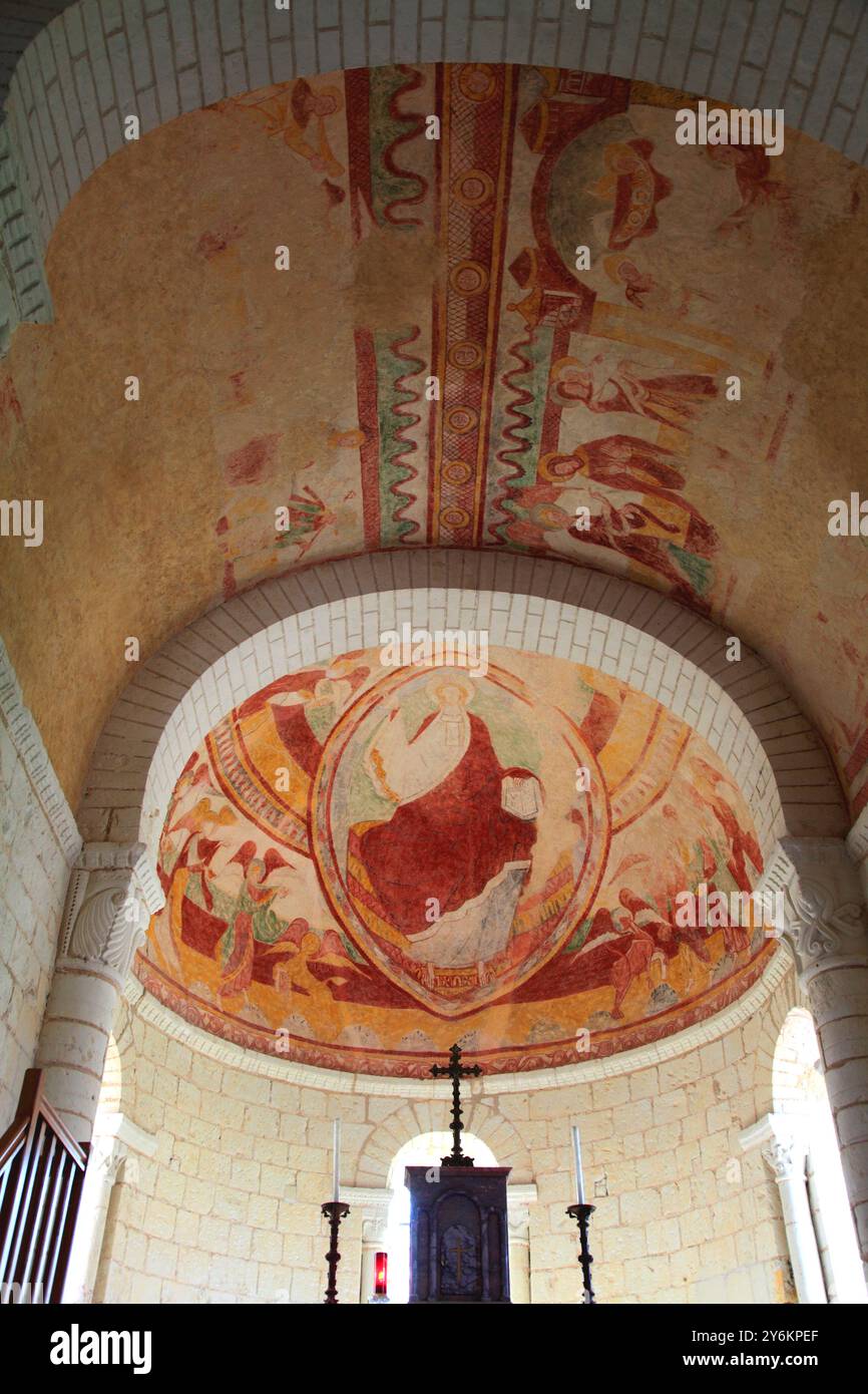 France, Centre Val de Loire, Indre et Loire département (37), Tavant (région de l'ile Bouchard) église Saint Nicolas Banque D'Images