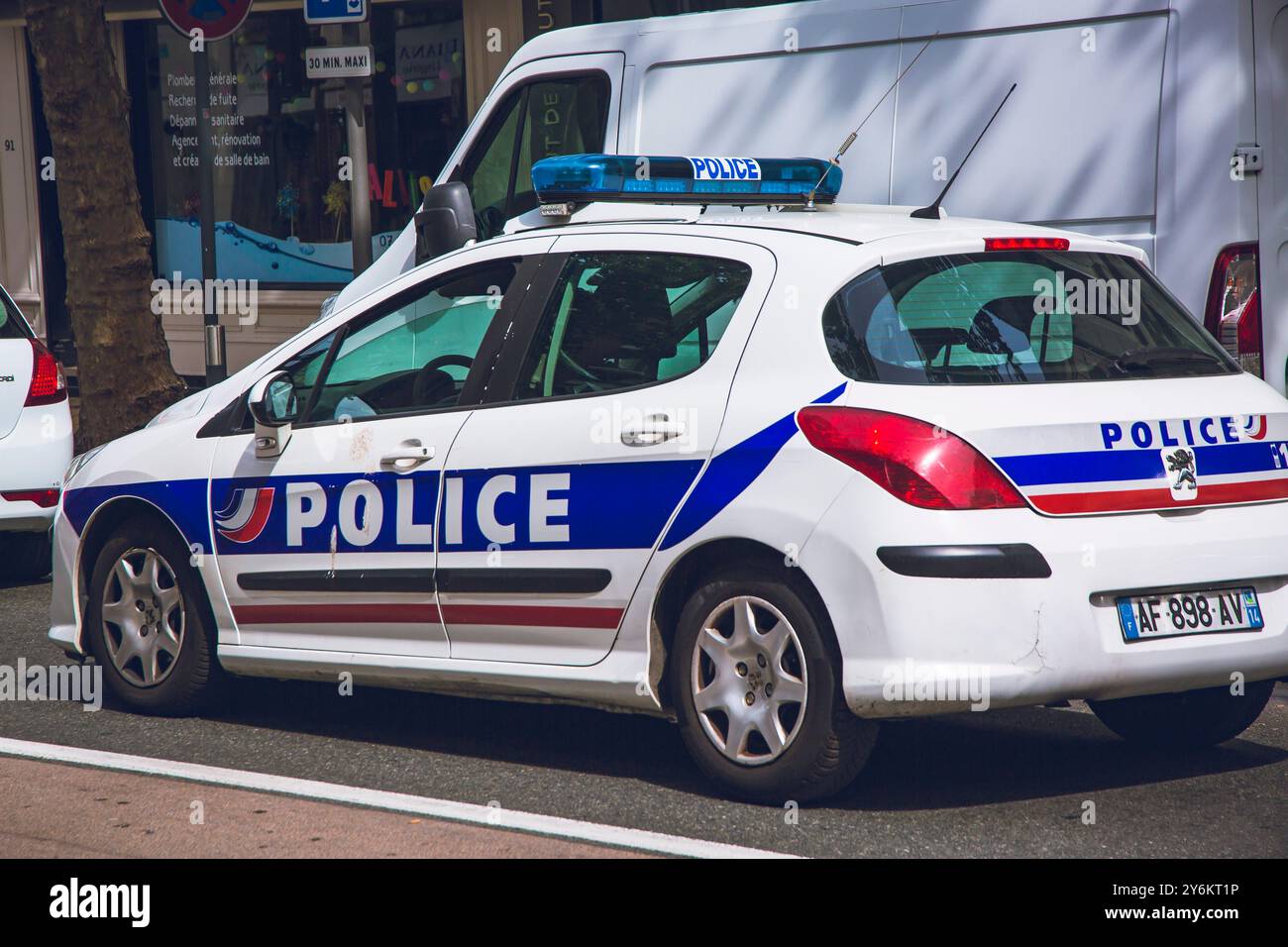 Voiture de police nationale française Banque D'Images