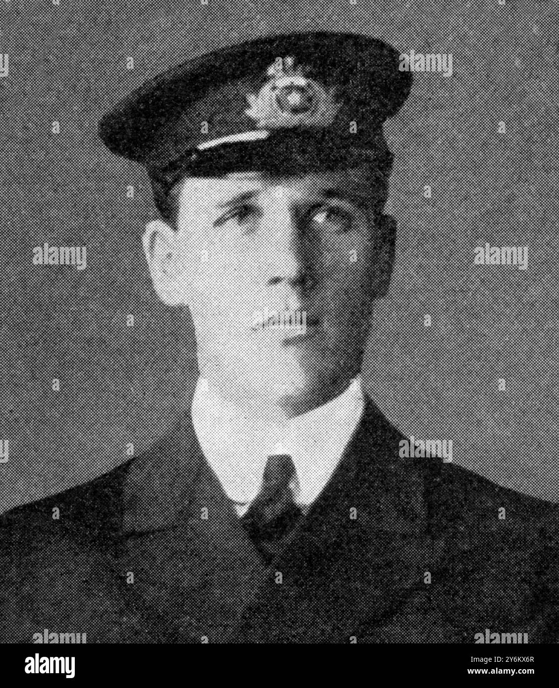 Sauvés et perdus : passagers notables du Titanic. Mr J. P Moody (perdu). Sixième officier du Titanic. Originaire de Grimsby. 27 avril 1912 Banque D'Images