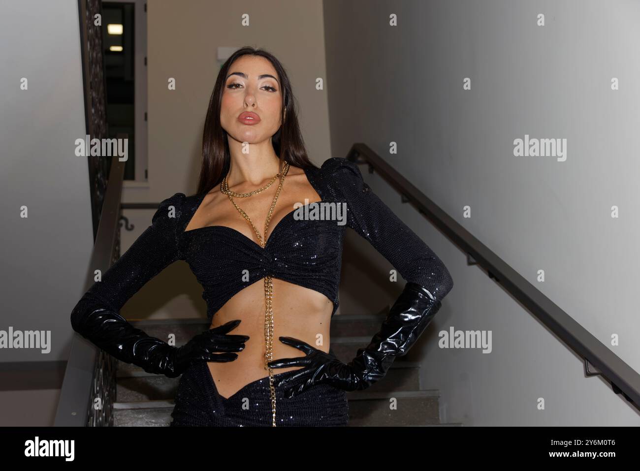 Paris, France. 25 septembre 2024. Francesca Stabile assiste au Luxury place Fashion Show by France Marie Myriam Larriere dans le cadre de la Fashion week de Paris le 25 septembre à Paris. Crédit : Bernard Menigault/Alamy Live News Banque D'Images