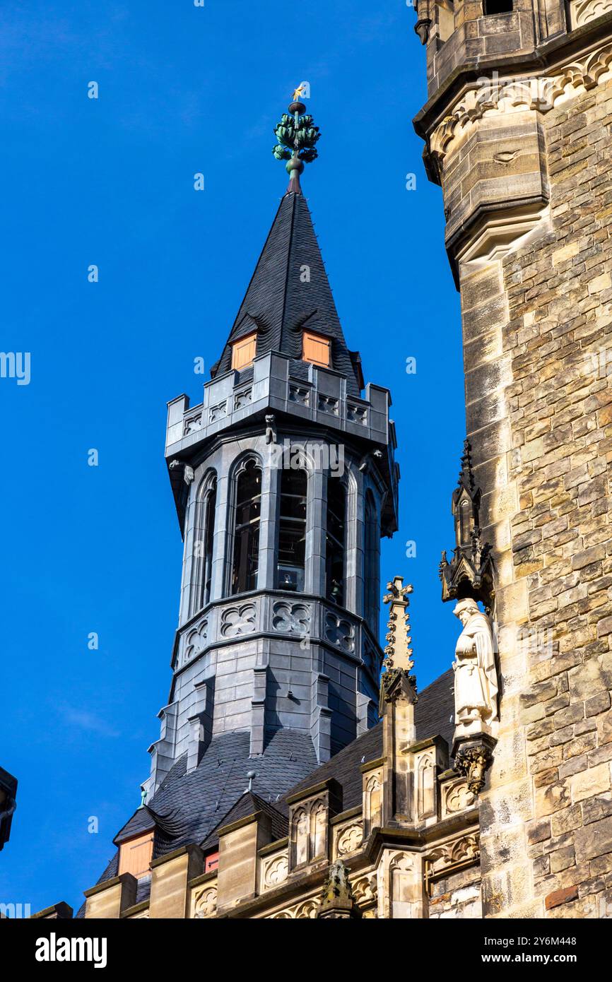 Allemagne, Rhénanie du Nord-Westphalie, Aix-la-Chapelle (Aix-la-Chapelle). Hôtel de ville Banque D'Images Allemagne, Rhénanie du Nord-Westphalie, Aix-la-Chapelle (Aix-la-Chapelle). Hôtel de ville Banque D'Images