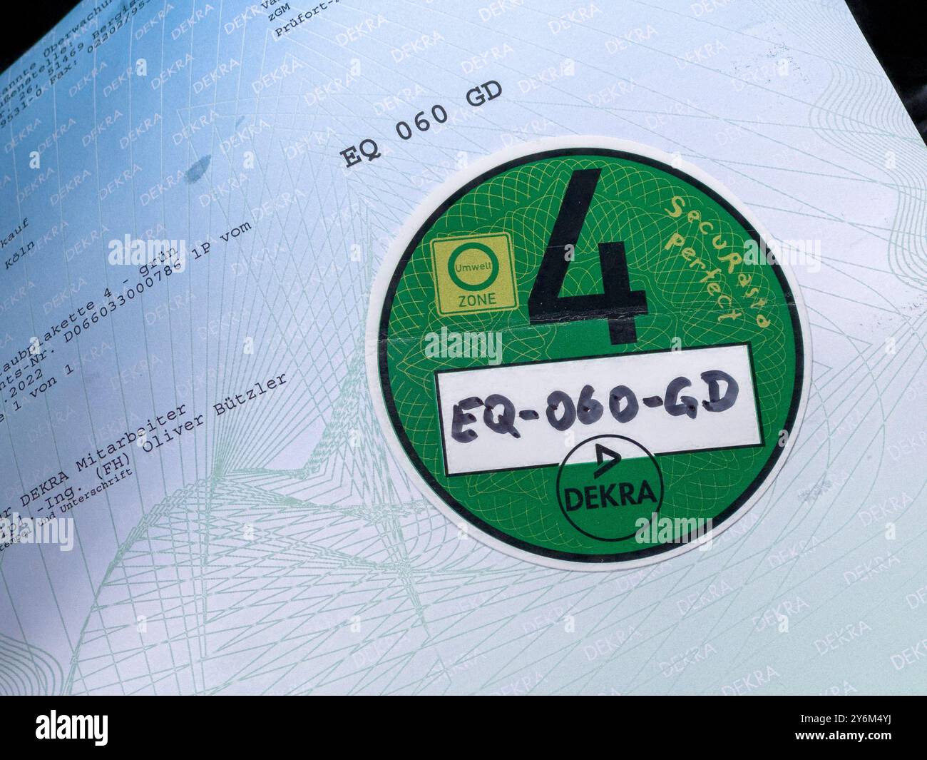 Autocollant environnemental allemand, badge environnemental vert Banque D'Images