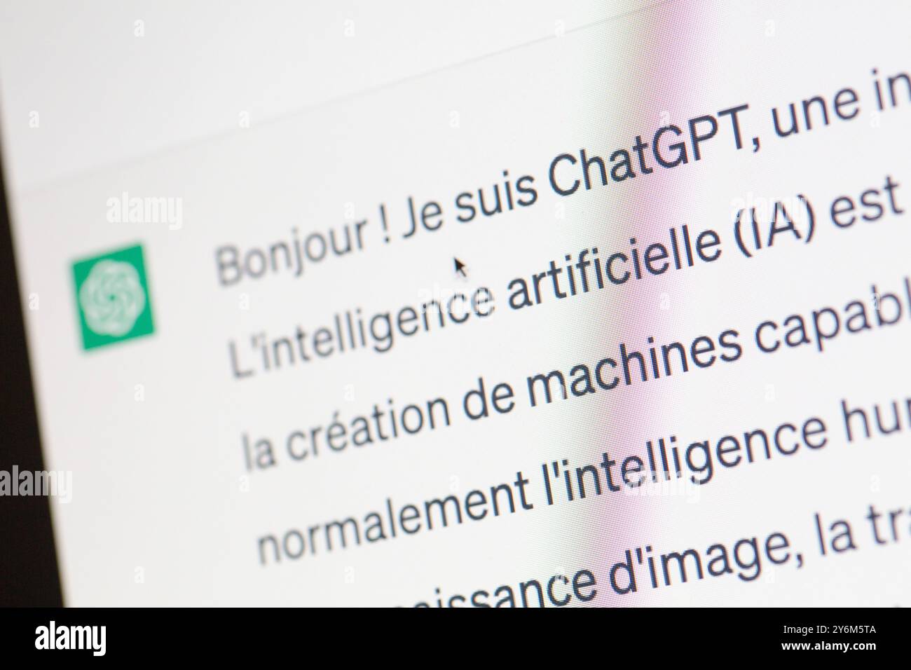 ChatGPT, chatbot IA avancé interagissant de manière conversationnelle Banque D'Images