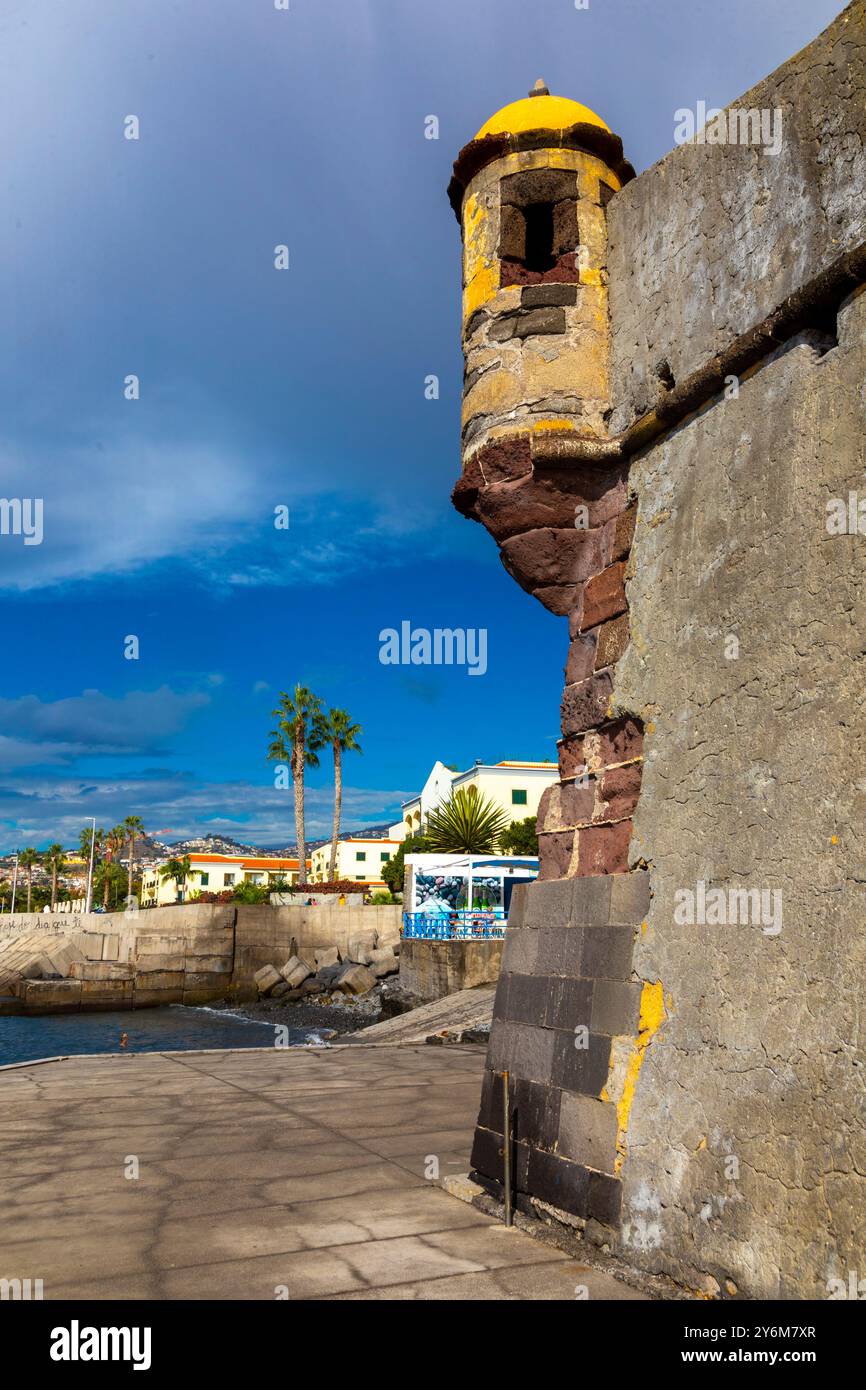 Portugal, Madera, Funchal. Fort Sao Tiago, forteresse de Santiago Banque D'Images
