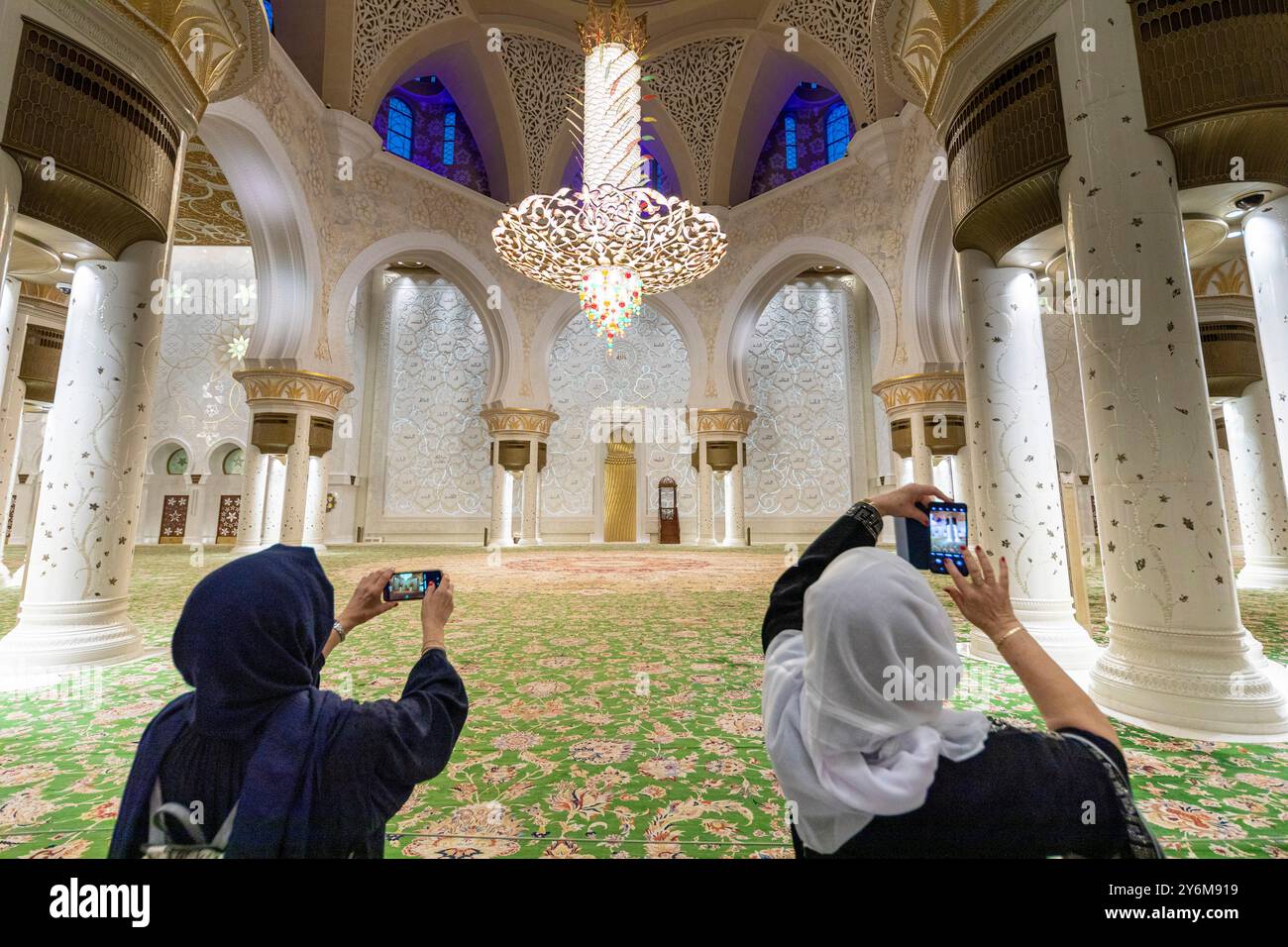 Émirats arabes Unis, Abu Dhabi. Grande mosquée Sheikh Zayed Banque D'Images