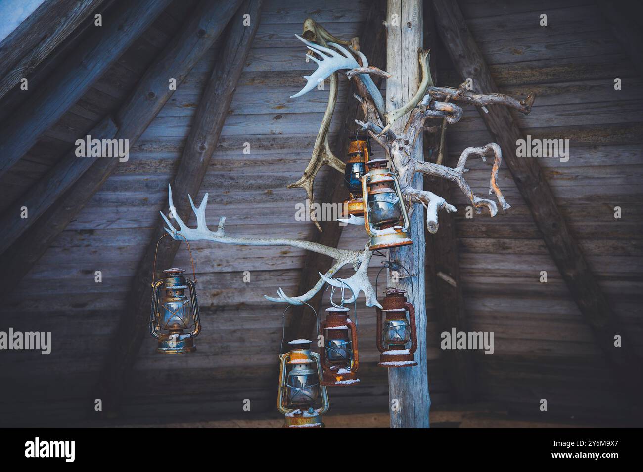 Finlande, Laponie, nature morte sur le thème de l'hiver Banque D'Images Finlande, Laponie, nature morte sur le thème de l'hiver Banque D'Images